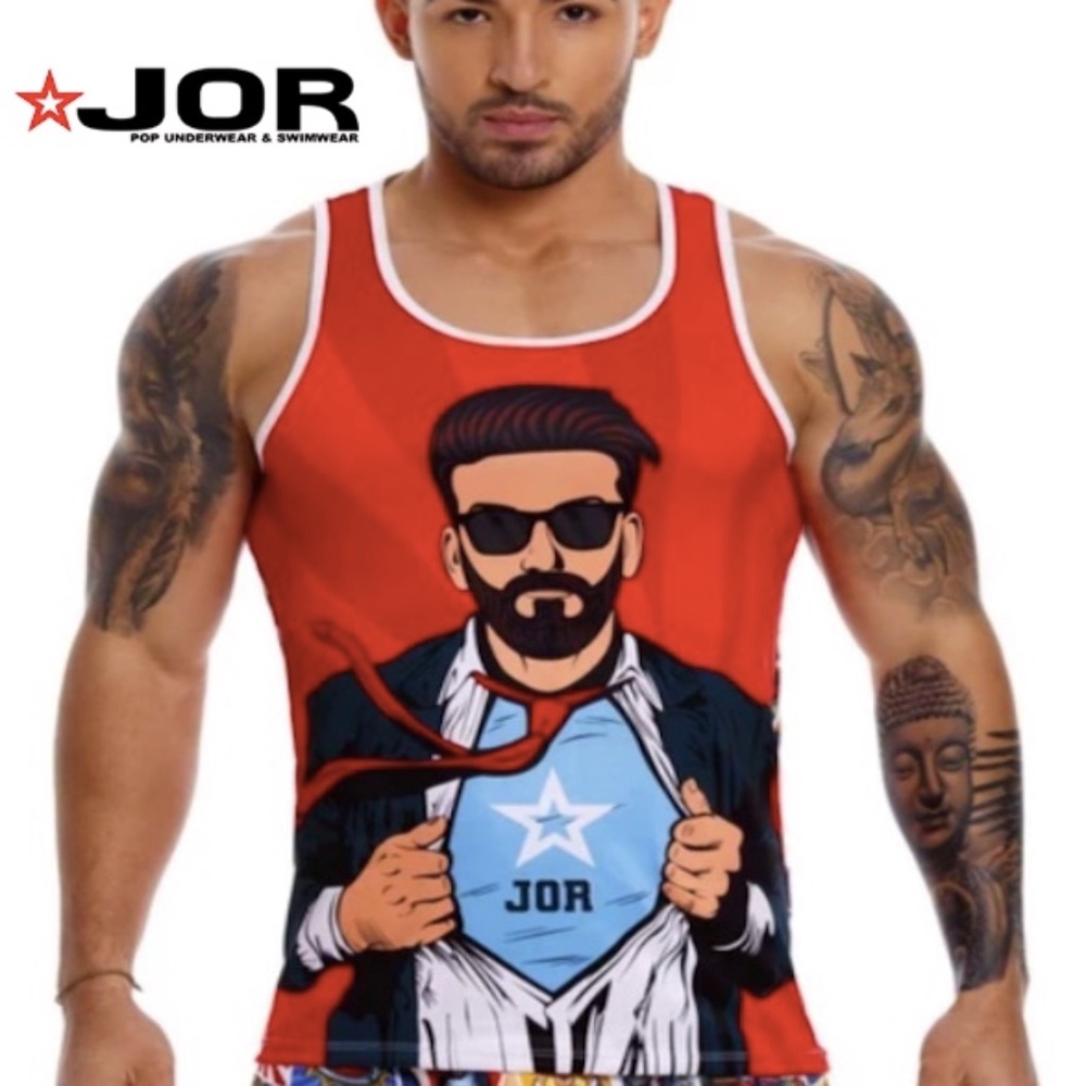 Jor Pop Art Tank Top 20" armpit to armpit Poly blend Gently worn